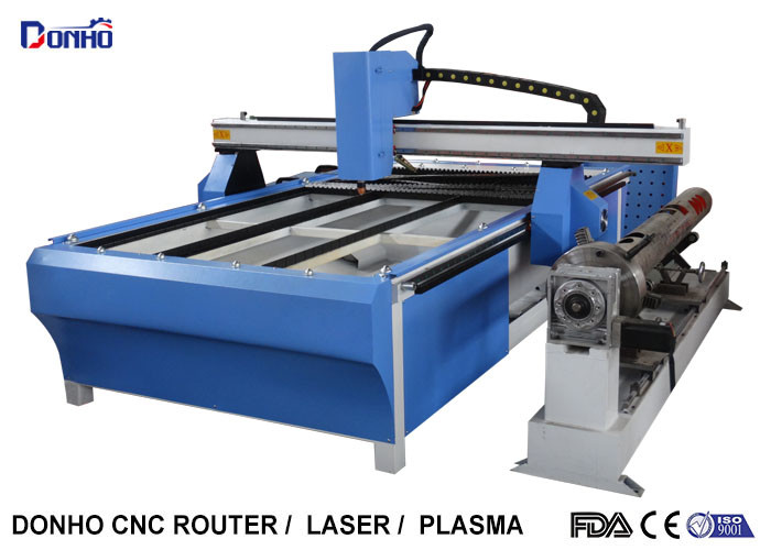  Blue CNC Plasma Metal Cutting Machine / Industrial Plasma Cutter With Rotary Axis Manufactures