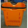 Buy cheap Supermarket Rolling Plastic Hand Basket / Rolling Trolley Basket With 2 Wheels from wholesalers