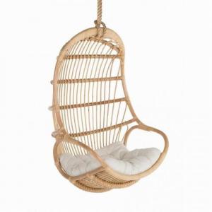  360mm Height 200mm Width Rattan Hanging Egg Chair , Egg Doll Chair steel frame Manufactures