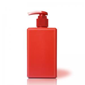  Square Shiny Red HDPE Cosmetic Bottles Colorful PP Plastic Lotion Pump Manufactures