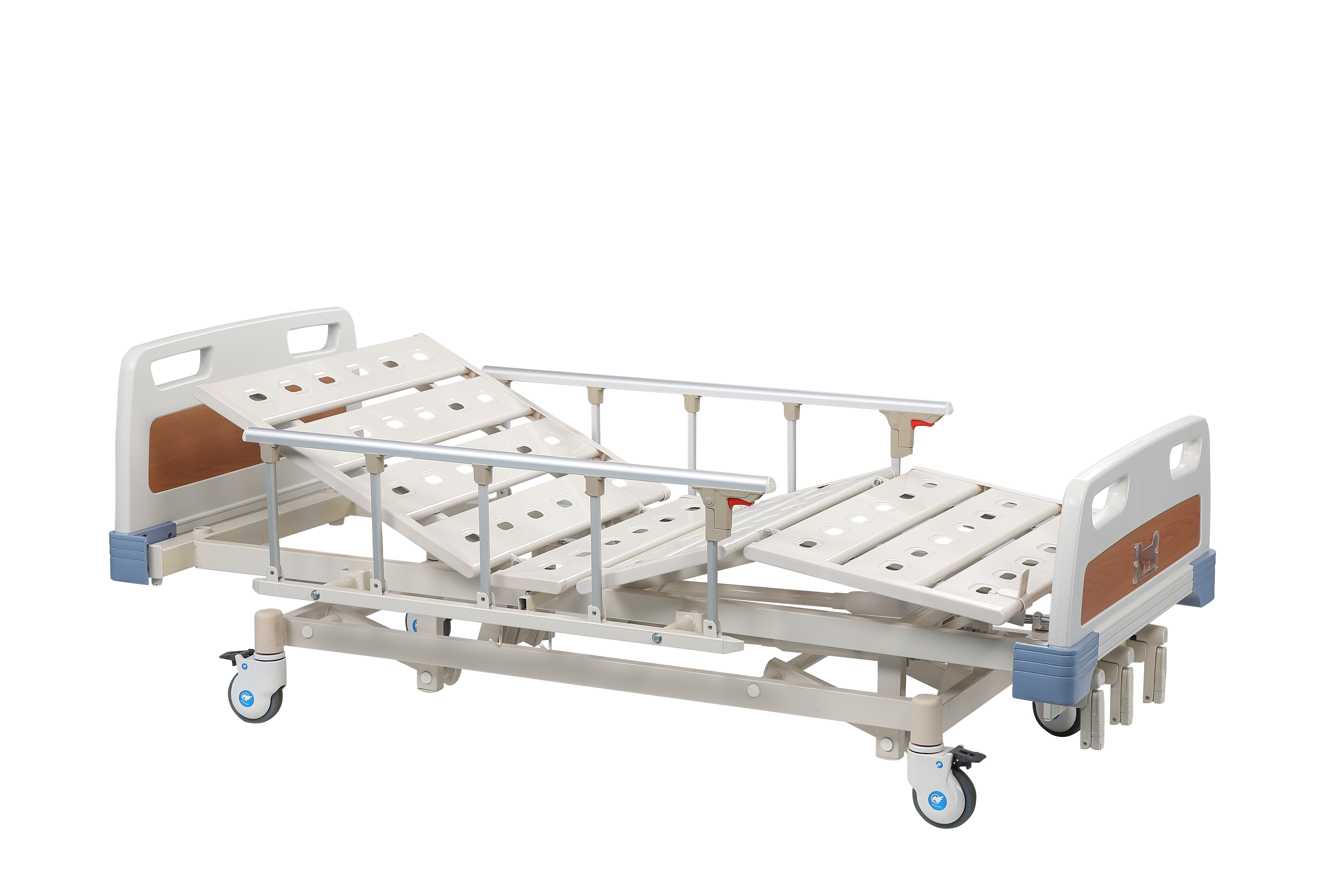 Adjustable ABS Hospital Manual Bed , 3 Function Portable Hospital Bed For Patient 