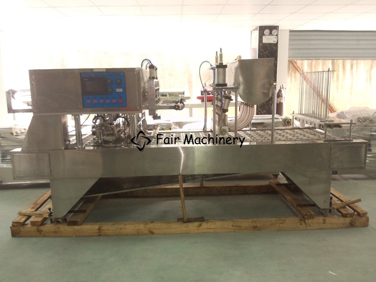  5400B/H 380V Coffee Filling Machine , 9KW PLC Milk Tea Cup Sealing Machine Manufactures