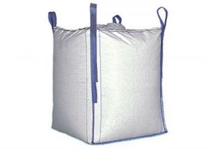  Cross Corner White PP Woven Bulk Bag Flat Bottom / Side Discharge Design Available Manufactures