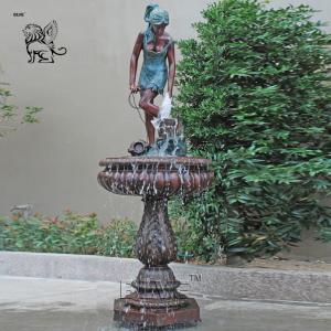 BLVE Bronze Lady Fountain Brass Young Girl Water Fountain Large Outdoor Garden Decoration Manufactures