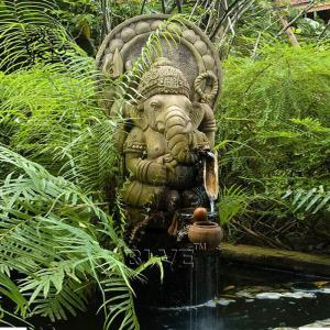  BLVE Marble Lord Ganesha Statue Water Fountain Natural Stone Carving Hindu God Ganesh Sculpture Garden Decoration Manufactures