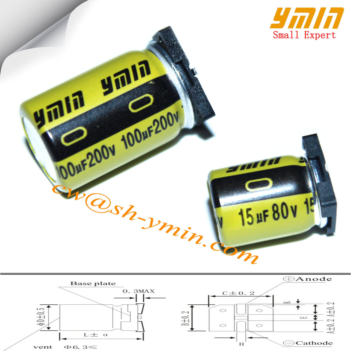  15uF 80V 5x10mm SMD Capacitors VKM Series 105°C 7,000 ~ 10,000 Hours SMD Aluminum Electrolytic Capacitor  RoHS Manufactures