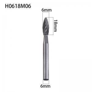  H Shape 6mm Flame Carbide Burr / Die Grinder Bits For Aluminum Full Size Manufactures