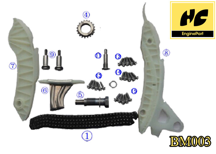 BM003 BMW Automobile Engine Parts Timing Chain Kit Standard Size 2 Year Guarantee