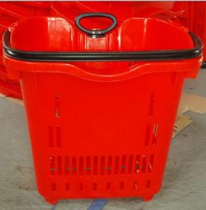  40L Household Shopping Trolley Basket With Pulling Handle And Wheels Manufactures