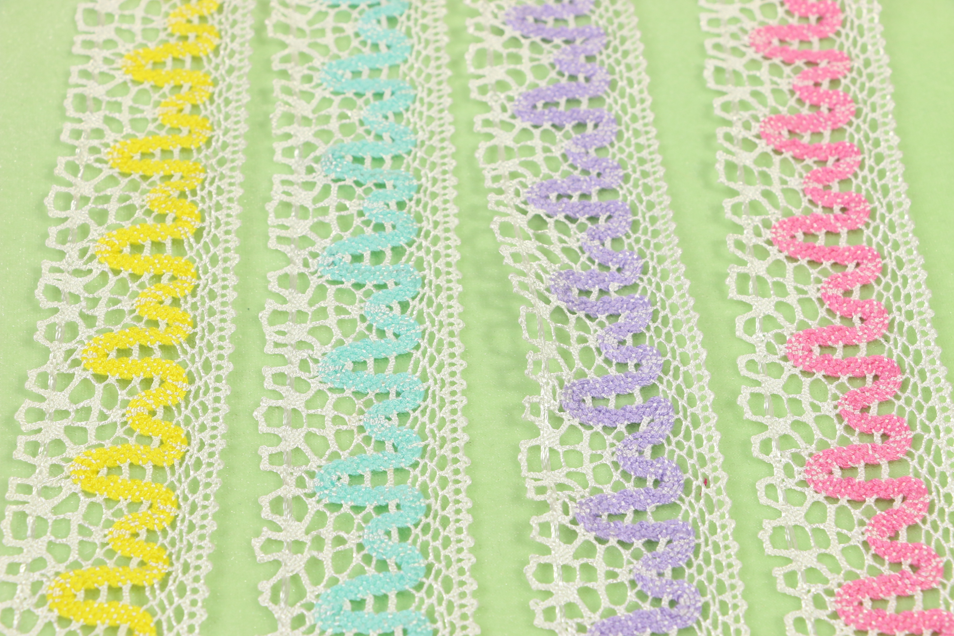  Recyclable Cotton Crochet Lace Trim Reusable Unstretched Contrast Patterned Manufactures