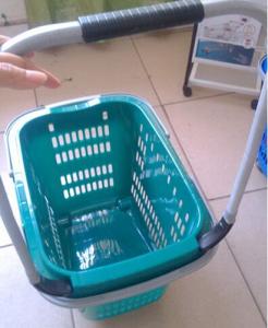  Multi - Functional 4 Wheel Shopping Trolley Plastic Mesh Supermarket Cart Manufactures