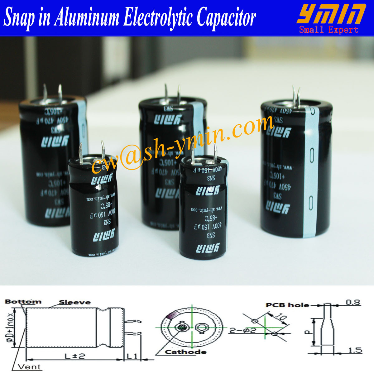  400V 150uF Capacitor Snap in Electrolytic Capacitor for EV Charging Post EV Charging Pile EV Charging Spot Manufactures
