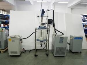  Double Glass Reactor with appropriate Vacuum Pump and Chiller for hemp CBD oil and lab/Miniature Laboratory Reactors Manufactures