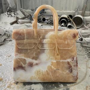  Famous Brand Bag Marble Sculpture Home Decor Sunset Red Natural Stone Hand Carved Manufactures