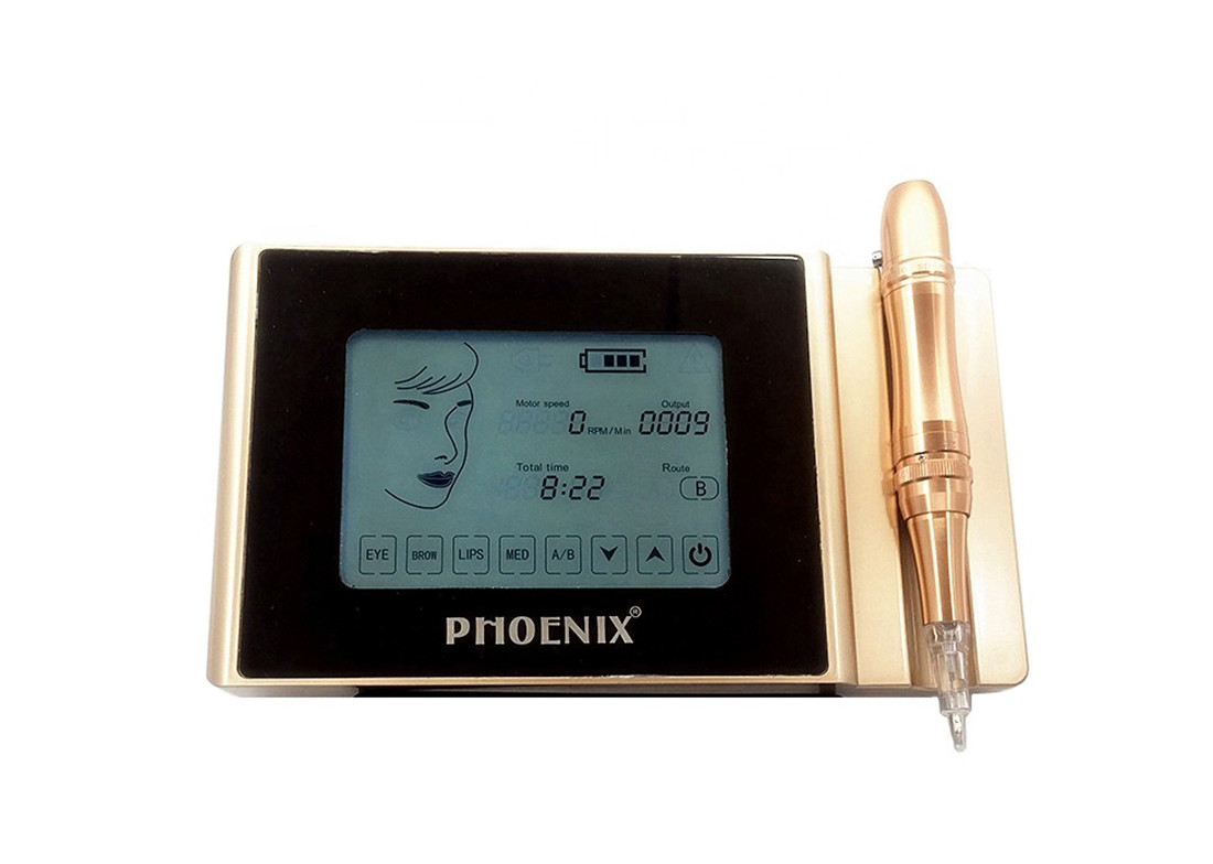  Phoenix 7V Gold Stainless Steel PMU Machine Set Phoenix Permanent Makeup Machine Manufactures