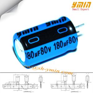  80V 180uF 12.5x16mm Capacitor LKL Series 130°C 2,000 ~ 5,000 Hours Radial Aluminum Electrolytic Capacitor RoHS Manufactures