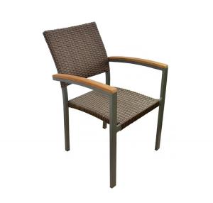  Aluminum 86cm Height 59cm Depth Rattan Garden Chairs For Cafe Shop Manufactures