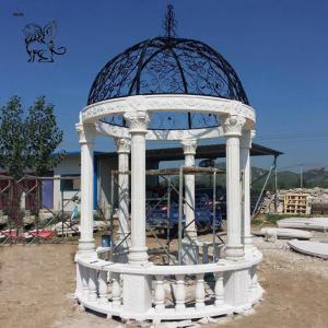  BLVE White Marble French Gazebo Garden Pavilion Natural Stone Roman Column Handcarved Manufactures