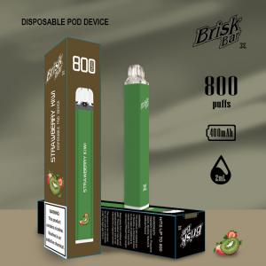  800 Puffs Brisk Bar Strawberry Kiwi Flavor Mini Disposable Vape Pods Manufactures