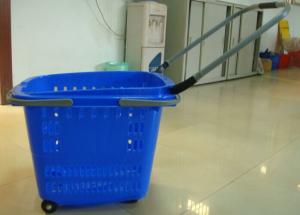  Supermarket Rolling Trolley Shopping Basket With Wheels Large Volume Manufactures
