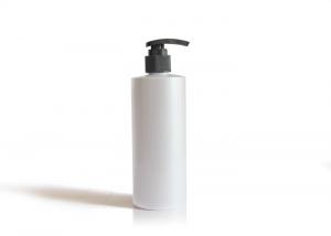  White Cylinder PET Cosmetic Bottles With Black Plastic Pump Dispenser Manufactures
