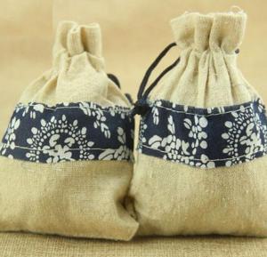  linen drawstring storage bag,cotton linen dust bag with drawstring,linen drawstring gift b Manufactures