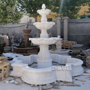  BLVE White Stone Modern Big Fountain Marble Garden Water Fountain Italian Garden Decoration Large Outdoor Manufactures