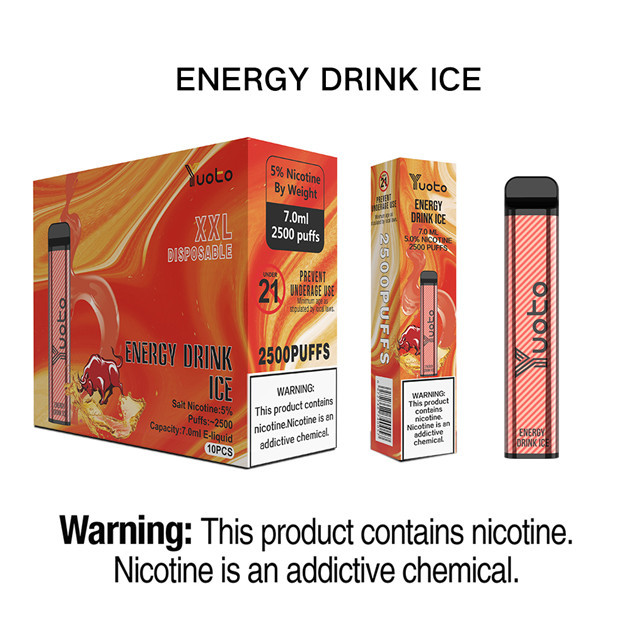  Energy Drink Ice Disposable Electronic Cigarette 118.5mm Refillable Pod Vape Manufactures