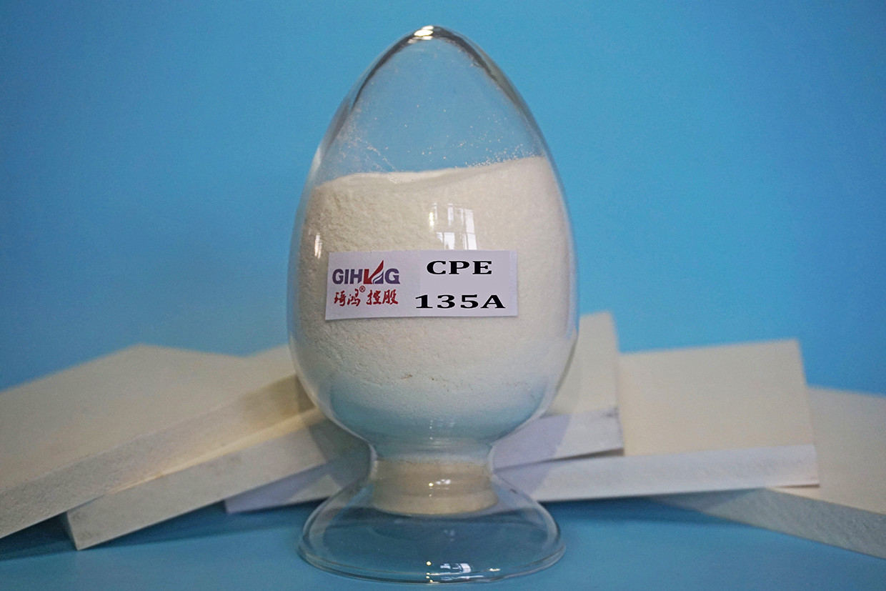  Powdered Resin PVC / WPC Toughening Agent / Curing Agent CPE 135A Non Toxi Manufactures
