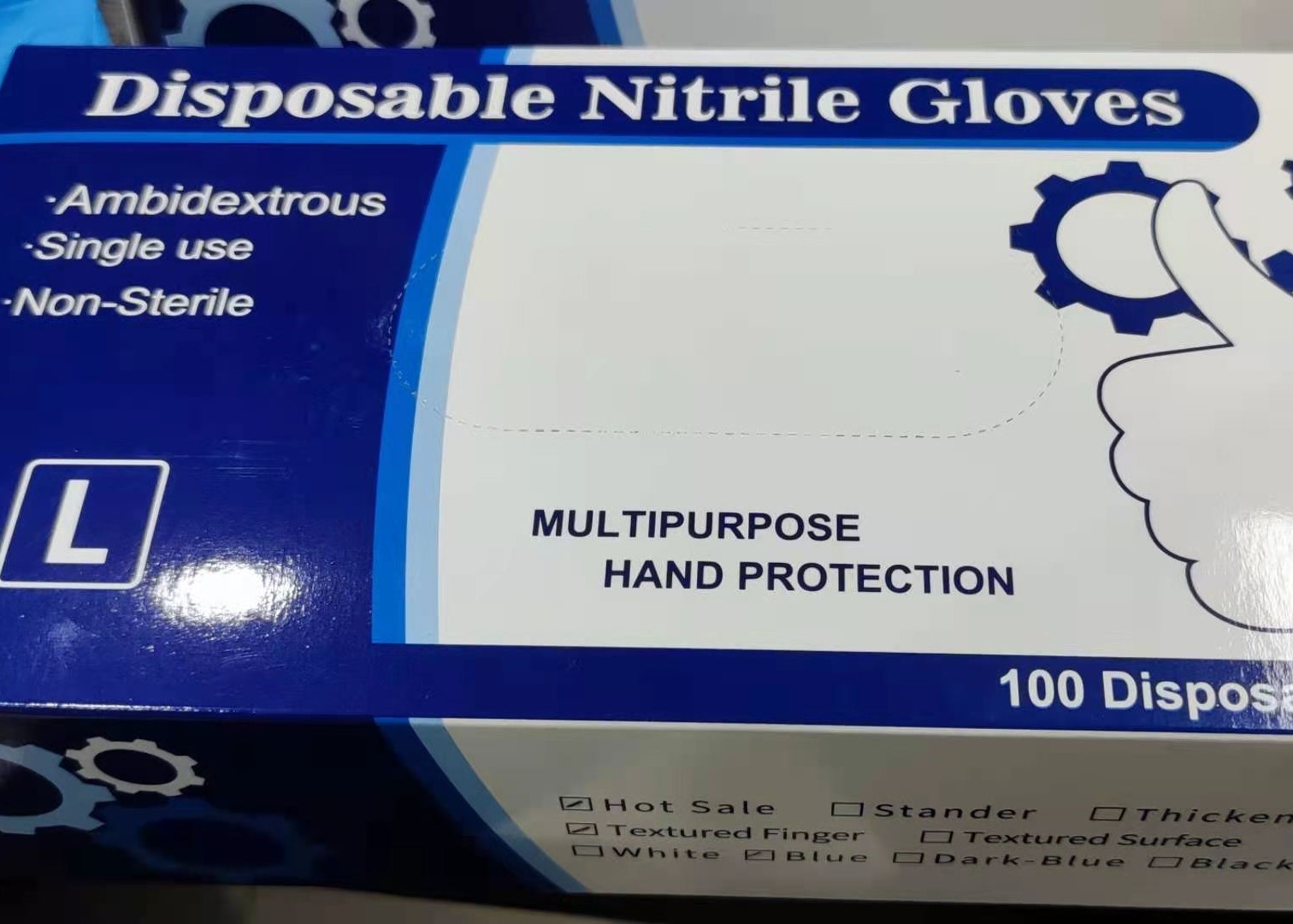  Anti Bacterial Anti Virus Dental Exam Gloves Disposable Blue Nitrile Gloves Manufactures