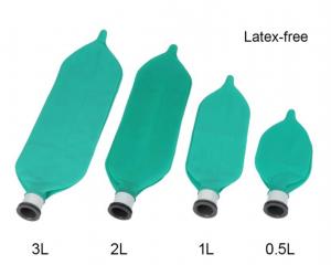  Latex Free 3.0L Medical Breathing Bag Oxygen Reservoir Bag Green Color Manufactures
