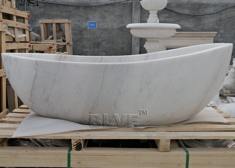  Marble Bathtub White Solid Natural Stone Bath Tub Handcarved European Style Manufactures