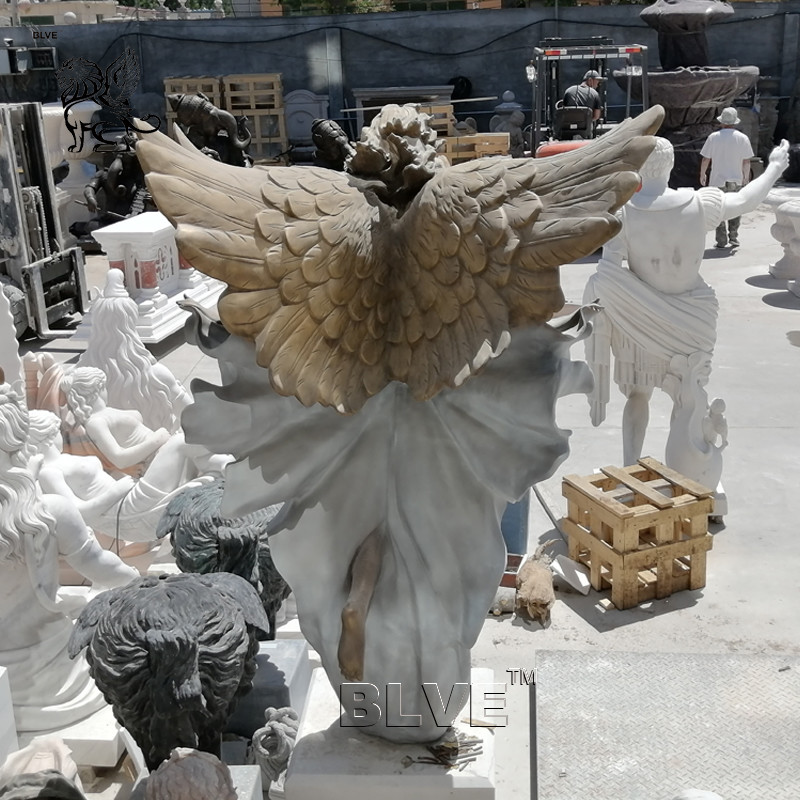  BLVE Bronze Beautiful Angel Statue Life Size Winged Woman Fairy Brass Sculpture Large Garden Decoration Manufactures