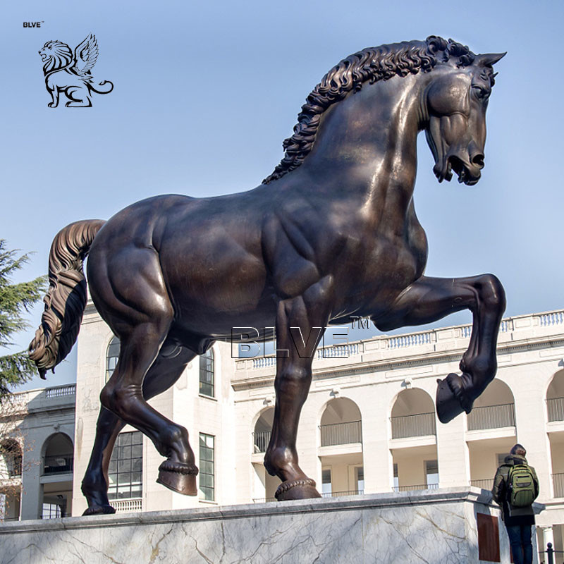  BLVE Bronze Giant Horses Statue Garden Art Metal Animal Copper Sculpture Large Outdoor Decoration Manufactures
