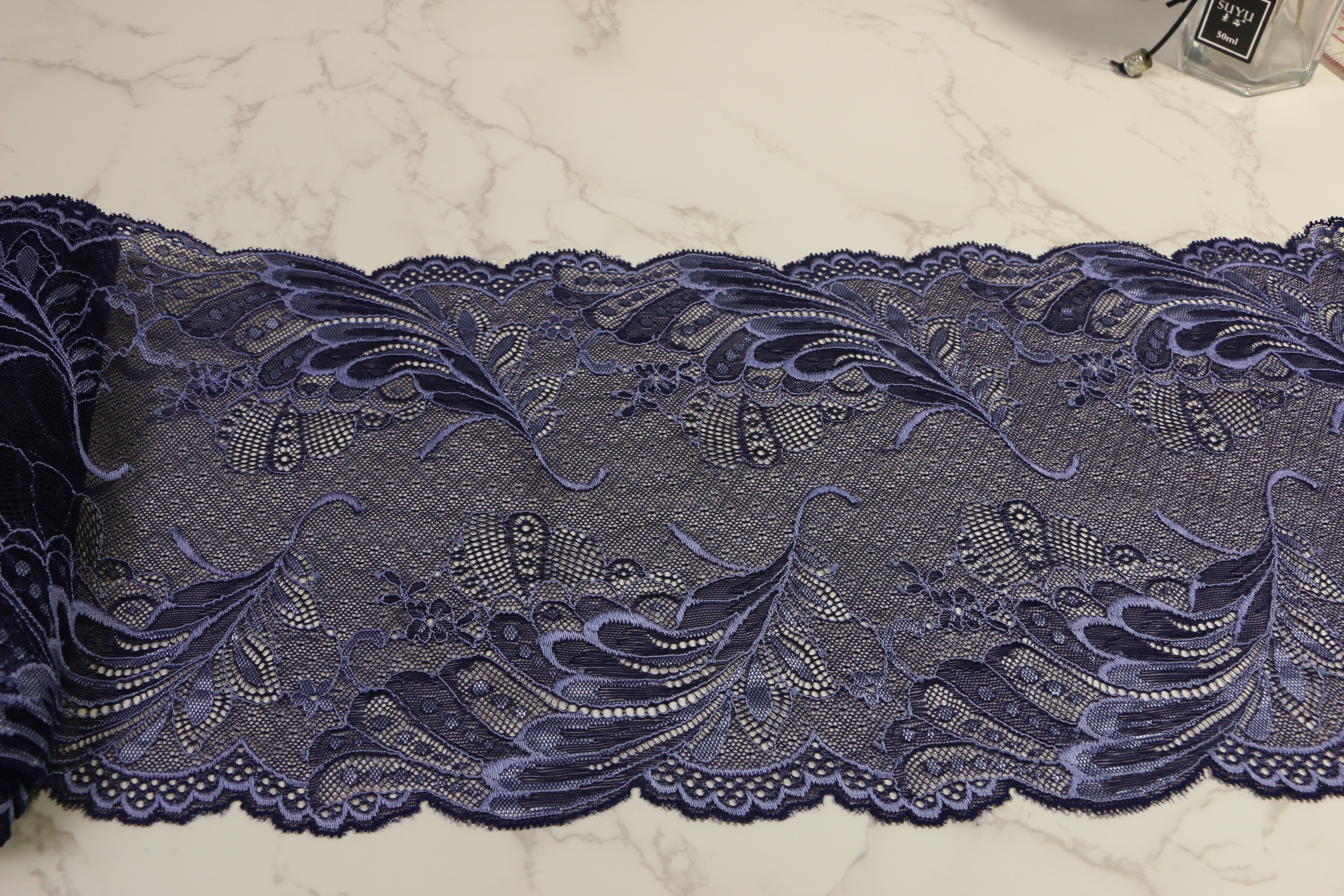  Navy Blue Lingerie Lace Trim 8.85in Width For Multiapplication Manufactures