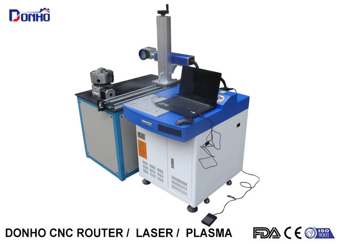  30W Portable Laser Marking Machine With Rotary Axis And Moving Marking Head Manufactures