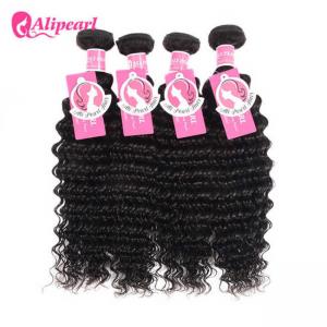 Brazilian Virgin Remy Hair 4 Bundles Deep Wave , 8A Curly Hair Bundle Deals Manufactures
