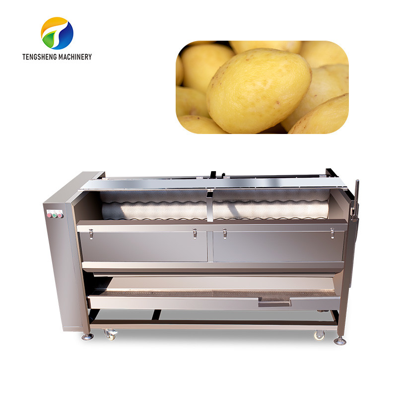  Tengsheng 3KW Potato Washing And Peeling Machine Potato Cleaning Isolation Filters Manufactures