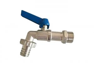  Forging Brass Ball Bibcock Tap Nickel Plated Surface with Aluminum Lever Blue Handle Manufactures