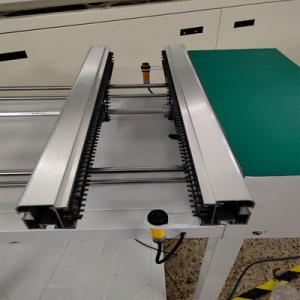  0.6 Meter Flat Belt Conveyor Non Standard Custom PCB Transmiss With Chain Feeder Station Manufactures