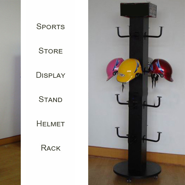  Four Sides Motorcycle Helmet Display Rack With Metal Hooks 16 Crash Helmet Display Stand Manufactures