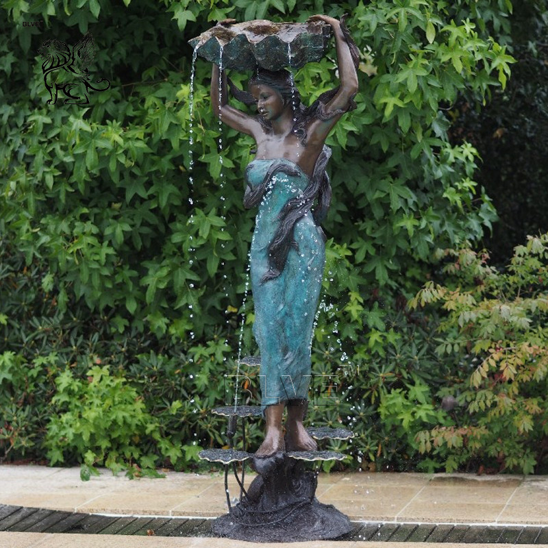  BLVE Bronze Statue Fountain Sexy Woman Half Naked Life Size Fairy Garden Sculpture Modern Art Manufactures
