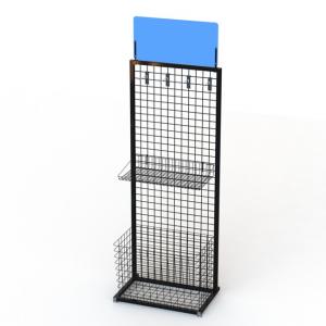  Double Sides Hooks Metal Wire Display Racks With Shelves KD Construction Manufactures