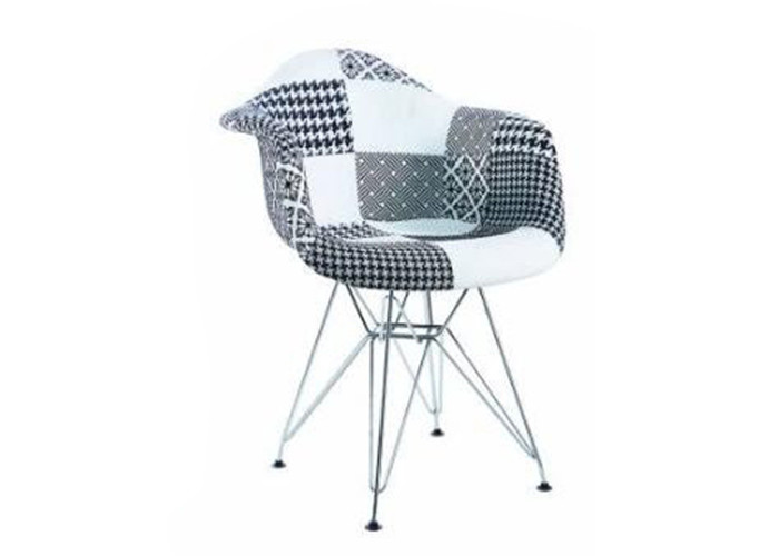 Ergonomic Simple Modern 82cm Patchwork Fabric Armchair For Dining Room Manufactures