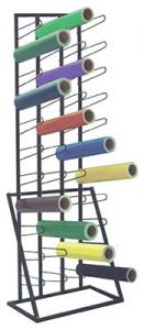  44 Vinyl Rolling Industrial Metal Display Stands with Wire Arms Manufactures