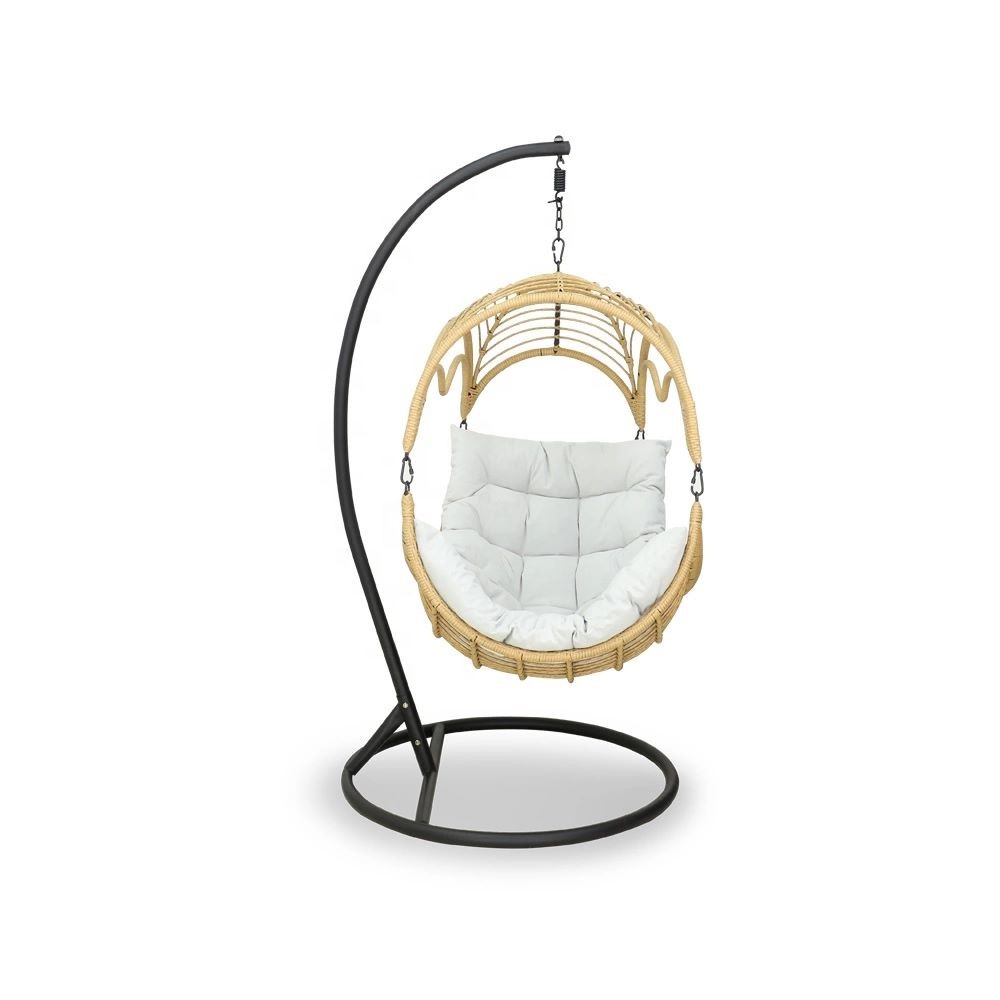  UV Resistant PE Rattan 840mm Depth Rattan Hanging Egg Chair Outdoor Manufactures