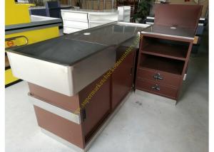  OEM Supermarket Checkout Counter / Stainless Steel Cash Register Table Manufactures