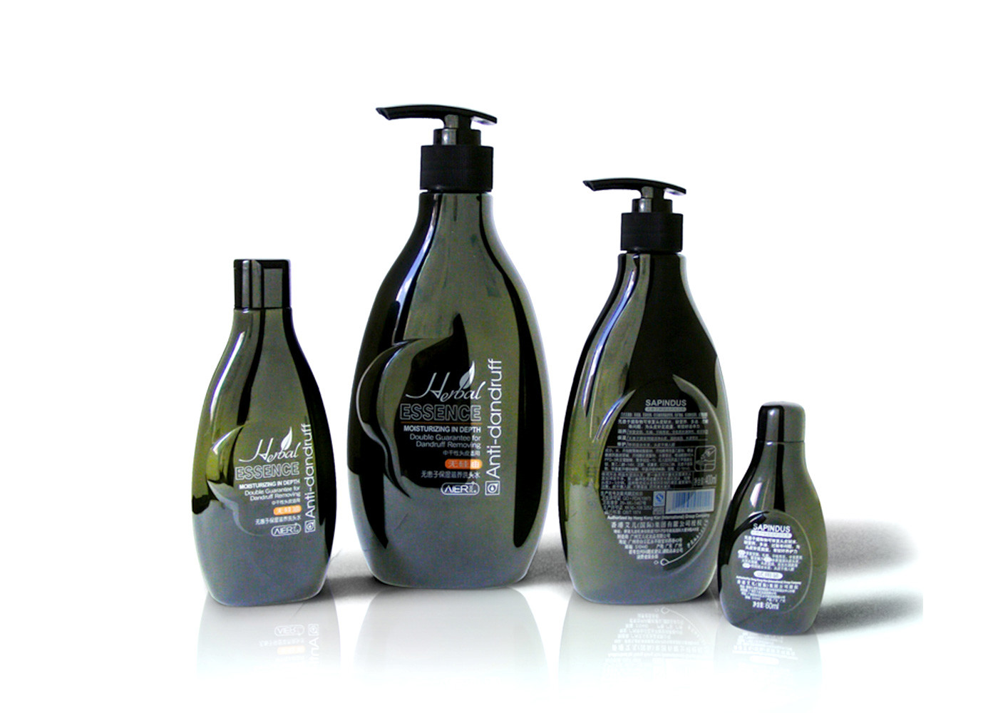  Elegant Dark Green Plastic Cosmetic Bottles For Body Wash 100ml 300ml 500ml Manufactures