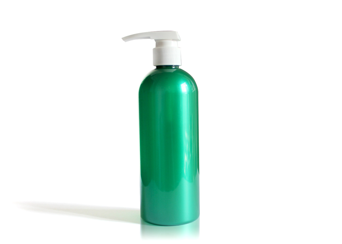  Lotion Boston Round Pump Bottles , Standard Capacity Green Lotion Bottle 500ML Manufactures