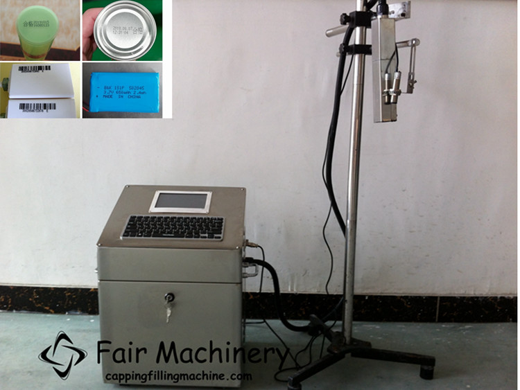  220VAC Ink Jet Printing Machine , SGS 50PCS/min Bottle Expiry Date Printing Machine Manufactures